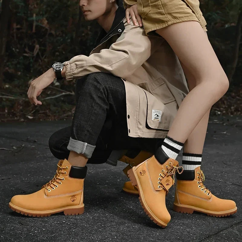 High-Top Lace-Up Ankle Boots
