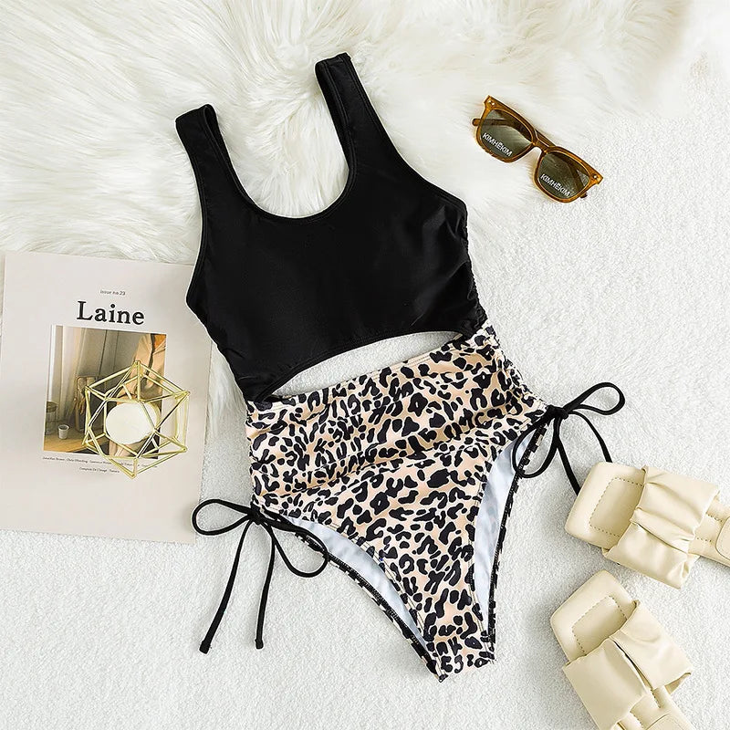 Leopard Drawstring Bikini Set