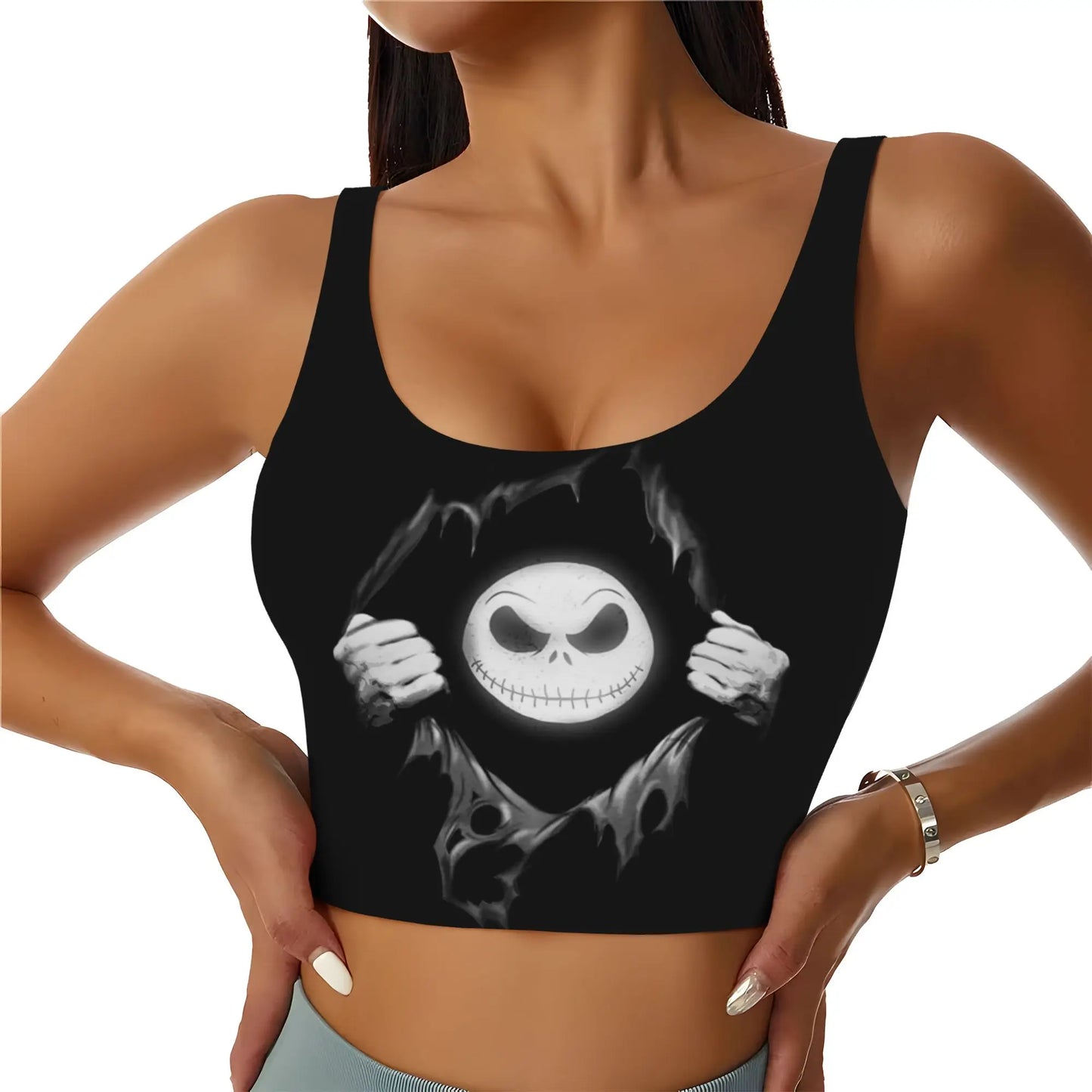 Skull Print Halloween Bra