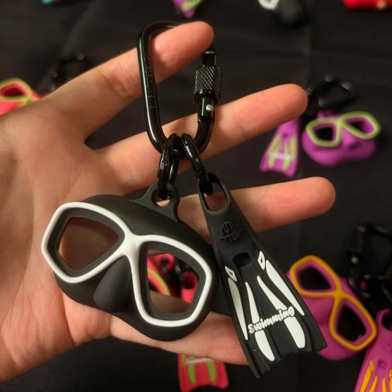 Silicone Scubas Diving Keychain Fins