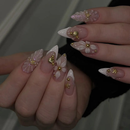 Floral Ballerina Press-On Nails