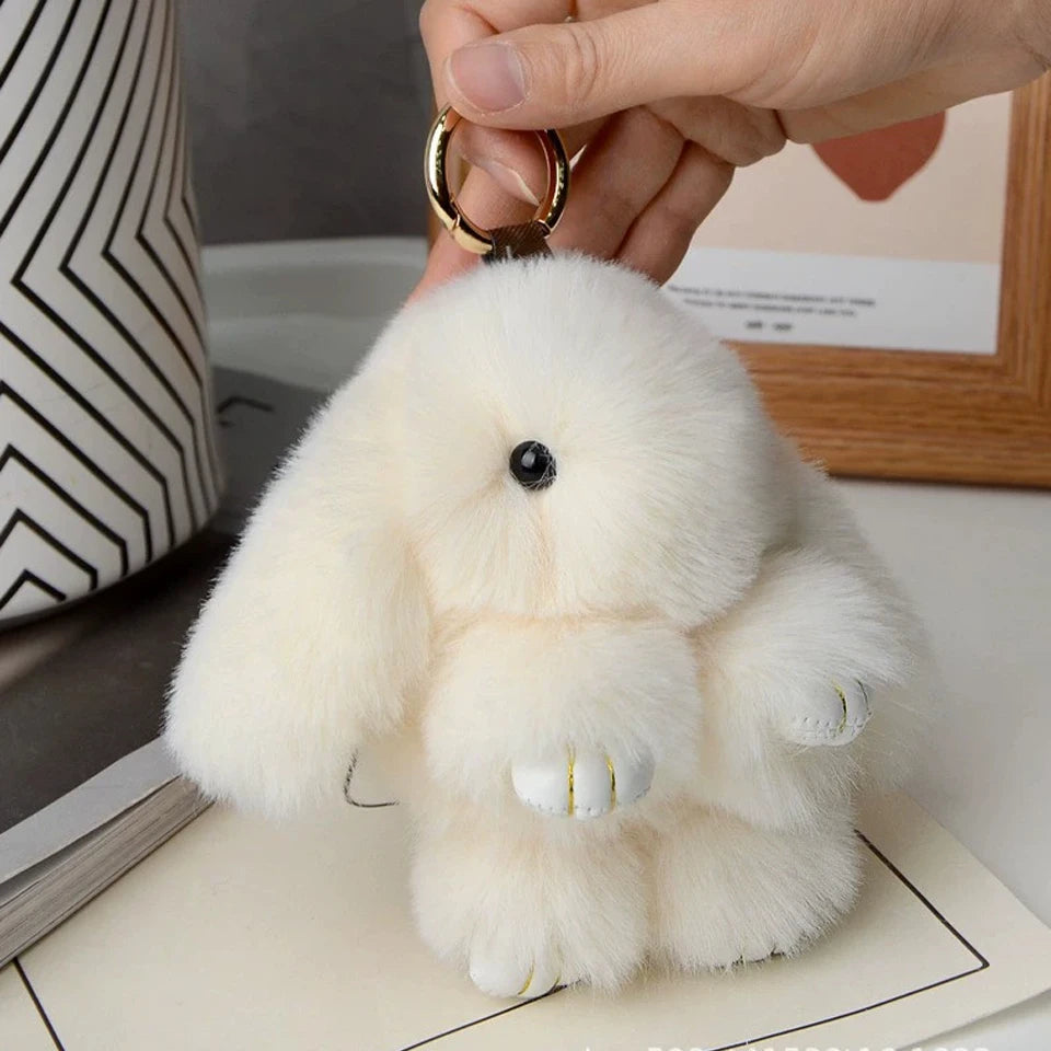 Rabbit Fur Keychain Bag Car