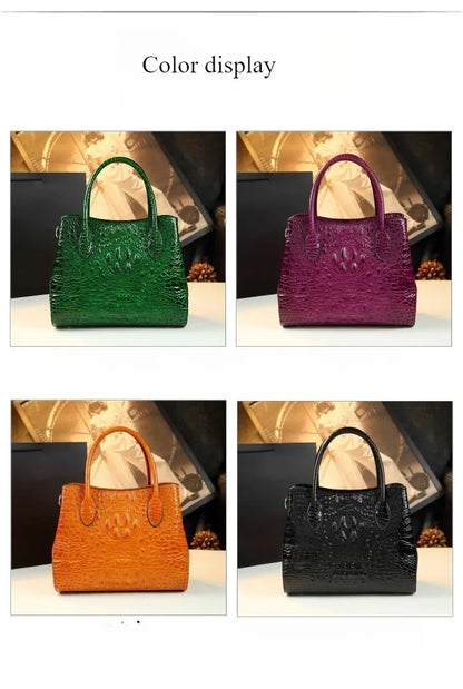 Polyester Zipper Shoulder Bag Crocodile