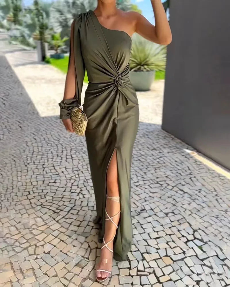 Elegant Pleated Slim Dress