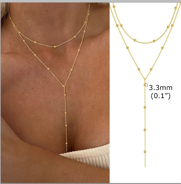 Gold Lariat Y-Shape Necklace
