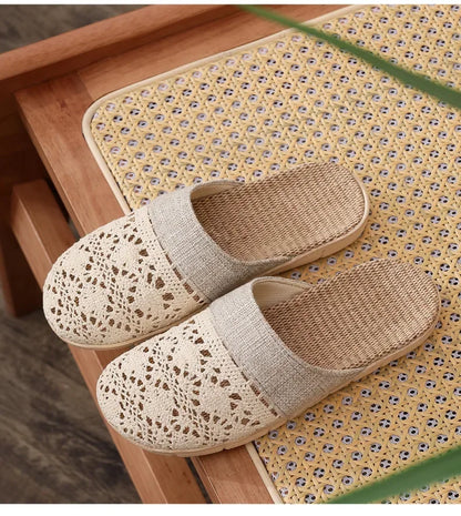 Linen Comfort Slides