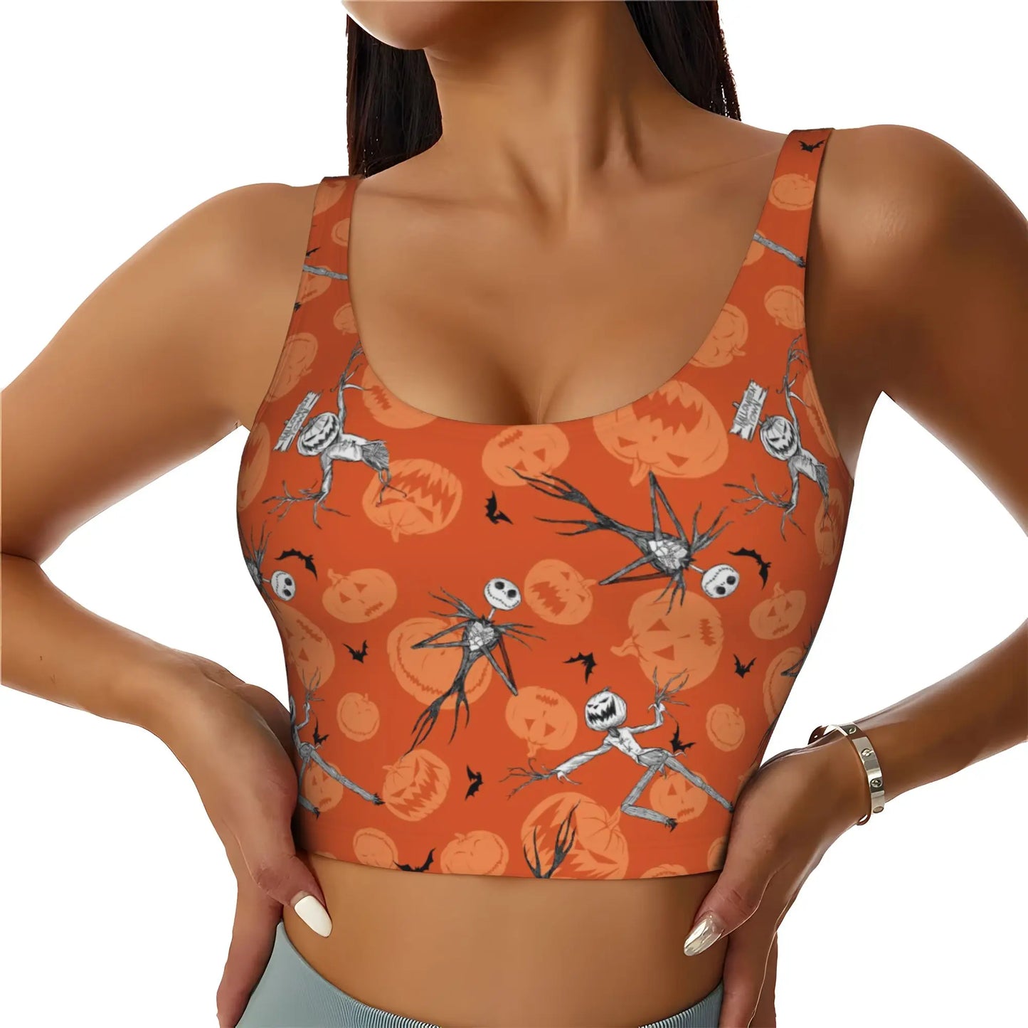 Skull Print Halloween Bra