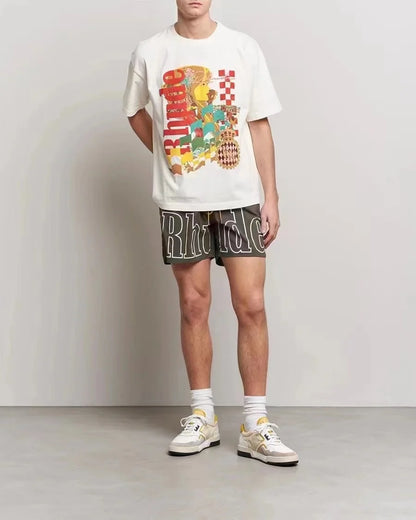 Letter Print Hip-Hop Beach Shorts