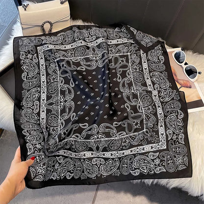 Scarves Shawl Print Satin Scarf