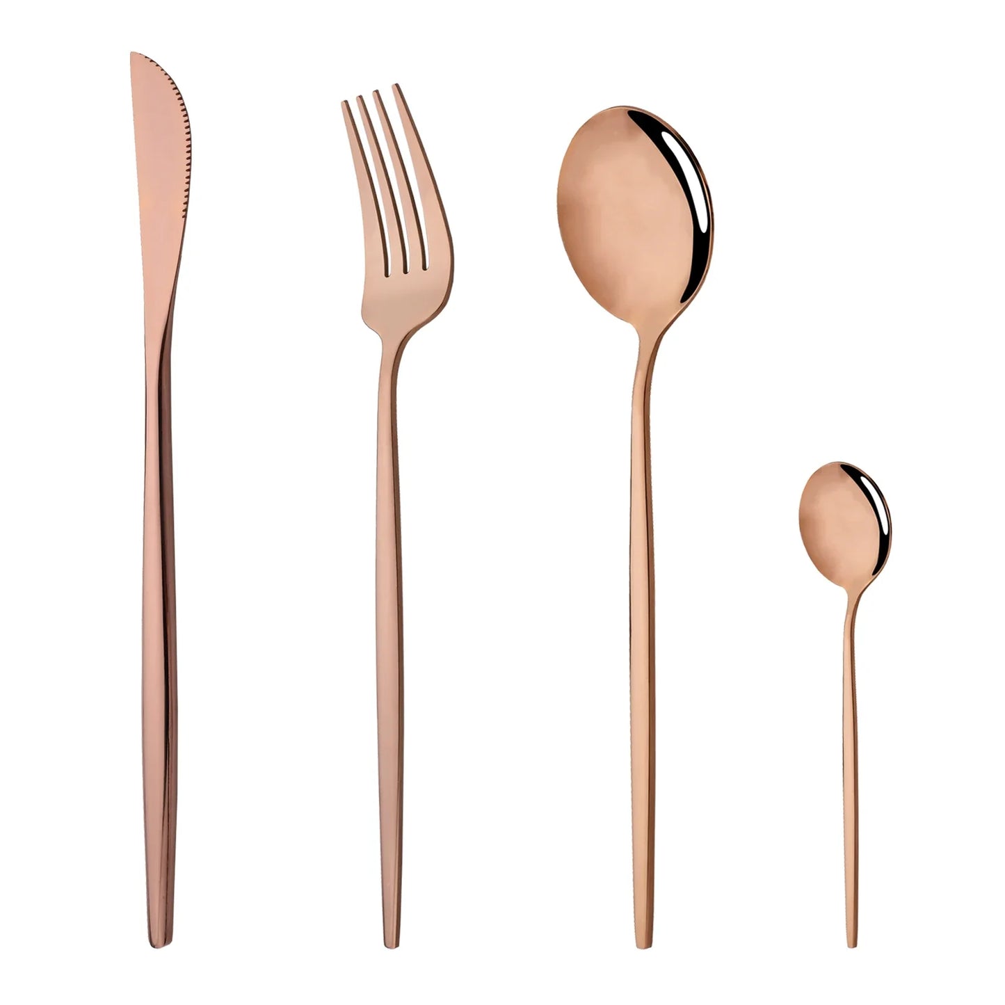 Metal Dinnerware Set Rose Gold