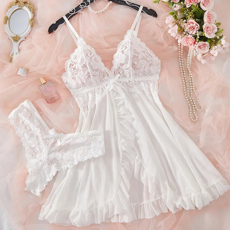 2 Pcs Lace Nightgown Set