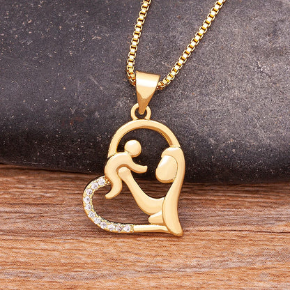 Zircon MOM Heart Necklace