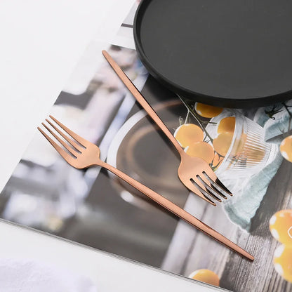 Metal Dinnerware Set Rose Gold
