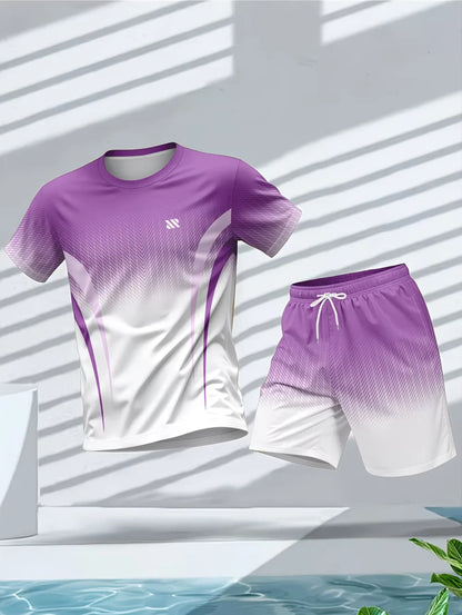 Irregular 3D Print T-Shirt Set