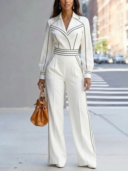Striped Wide Jumpsuit