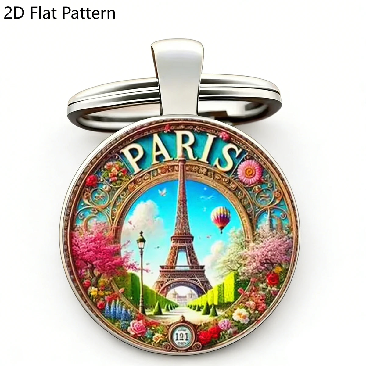 Eiffel Tower Keychain Retro Style