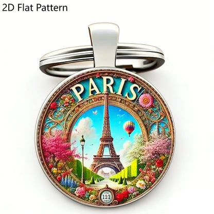 Eiffel Tower Keychain Retro Style