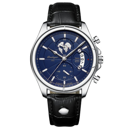 Chronograph Leather Strap Watch