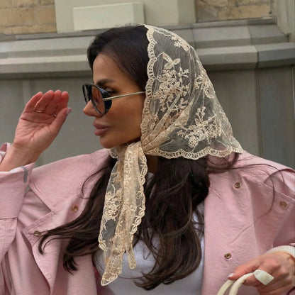 Bandana Silk Lace Scarf