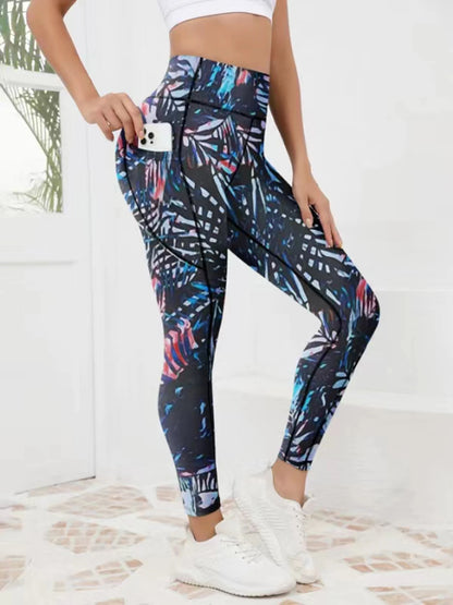 Printed Pocket Tummy-Control Pants