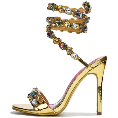 Crystal Wrap Stiletto Sandals