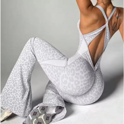 Leopard Flare Jumpsuit
