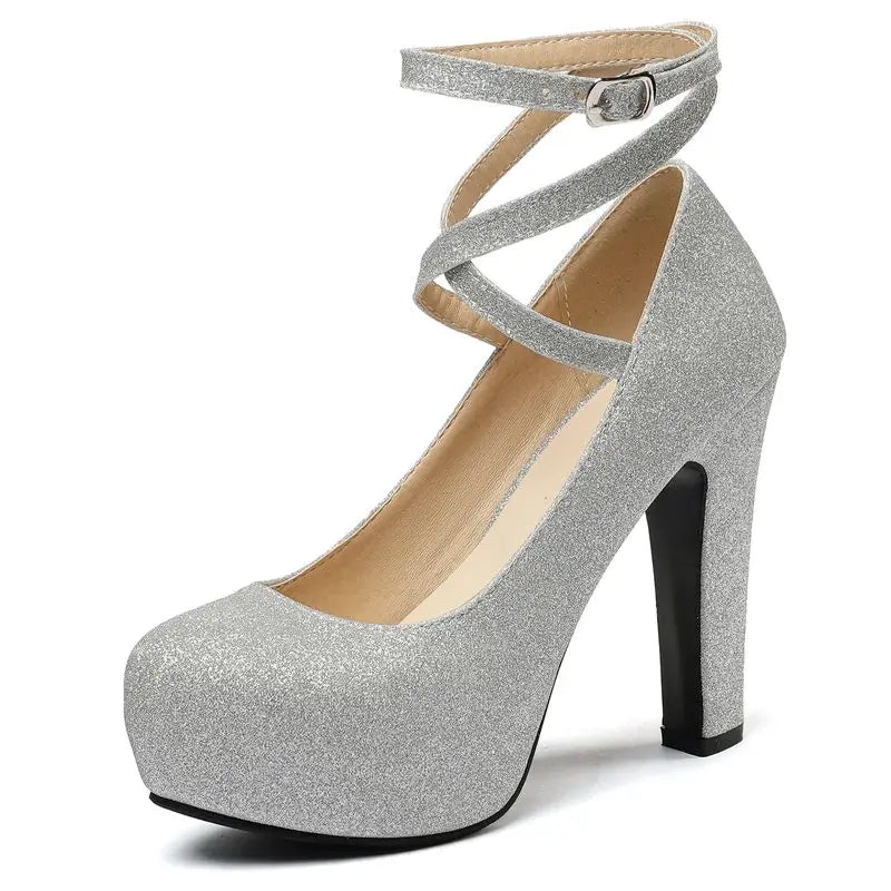 Bling Mary Jane Platform Heels