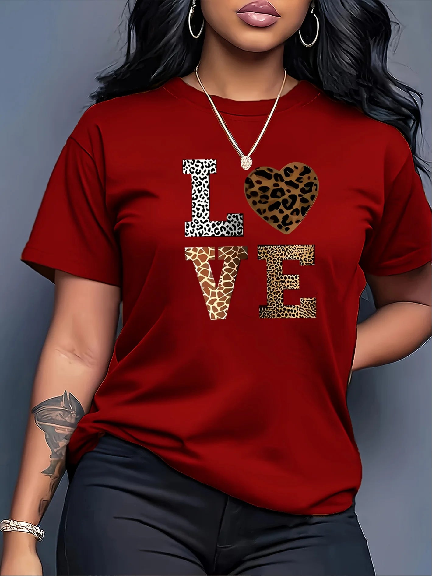 Leopard Heart Love T-Shirt
