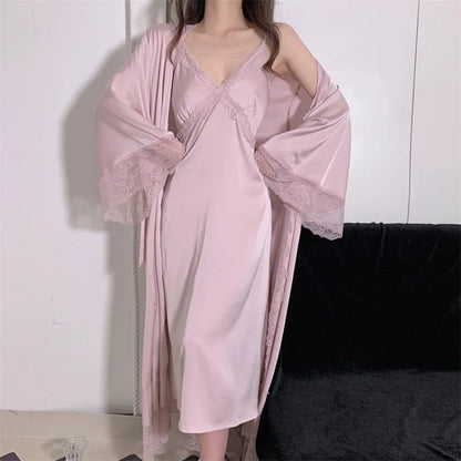 Elegant Summer Silk Bathrobe