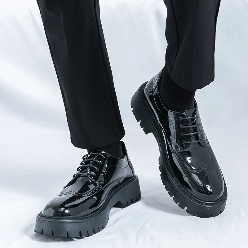 Leather Height Increasing Dress Shoes