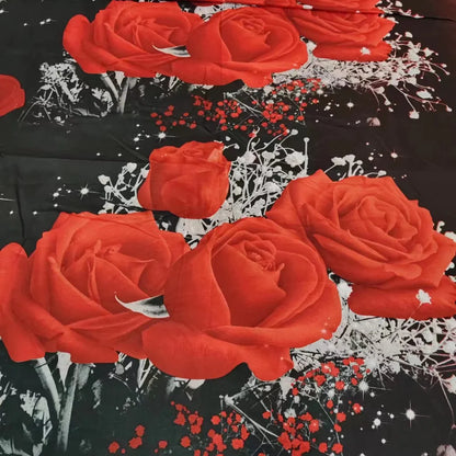2/3pcs Red Rose Print Duvet Cover Set