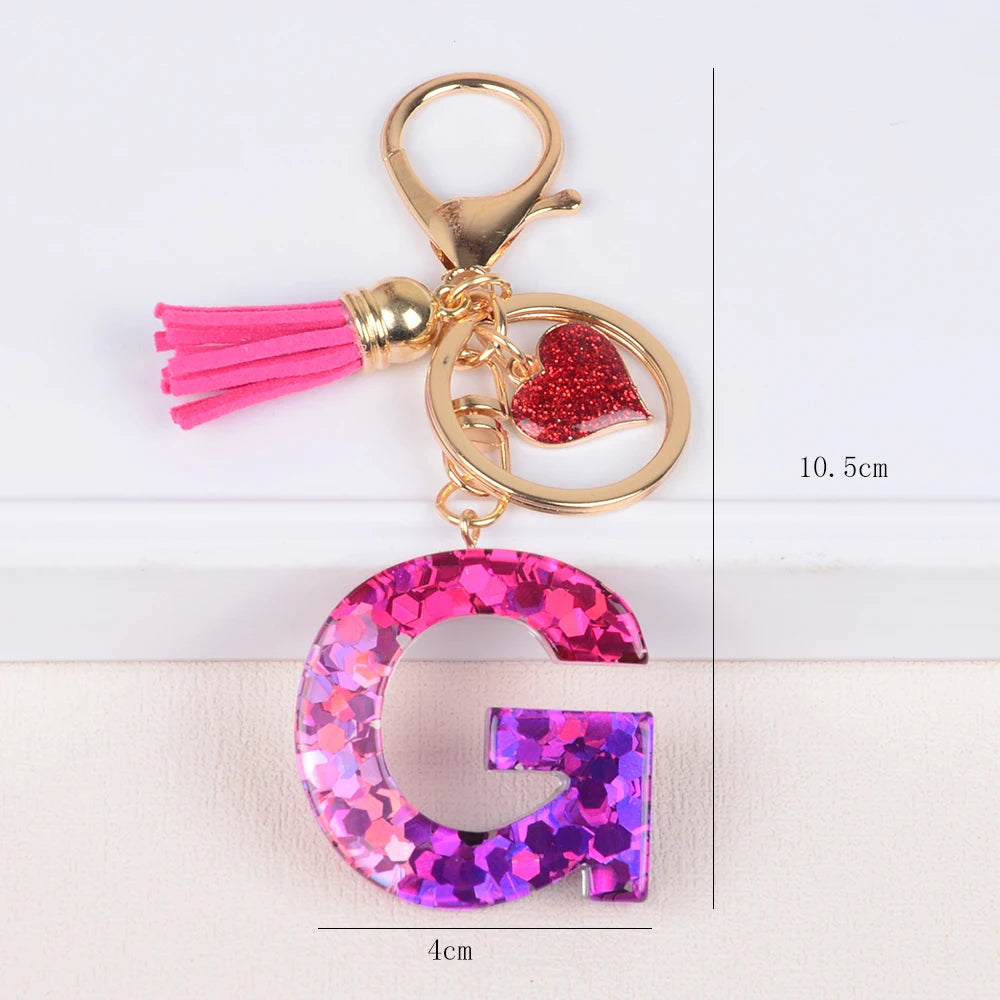 A-Z Alphabet Initial Letter Keychain
