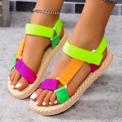 Hook & Loop Low Platform Sandals