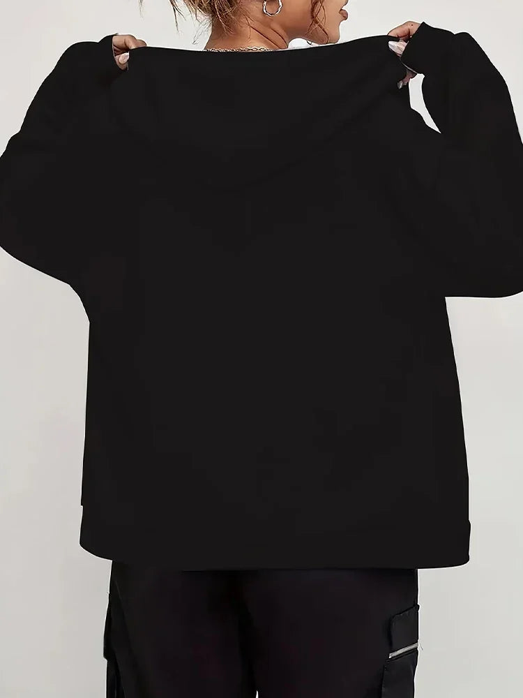 Cat Print Zip Hooded Jacket