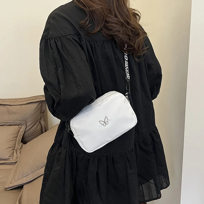 Nylon Wide-Strap Square Bag