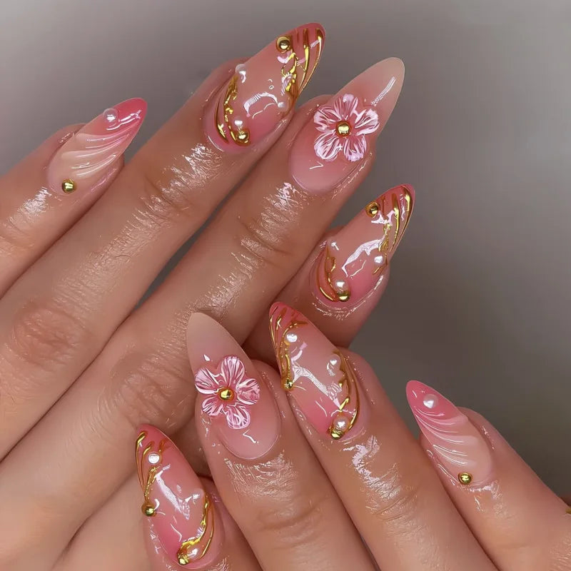 24Pcs French Ballerina Nail Tips