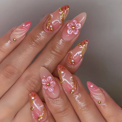 24Pcs French Ballerina Nail Tips
