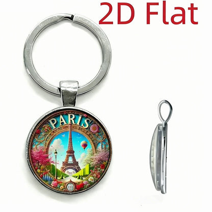 Eiffel Tower Keychain Retro Style