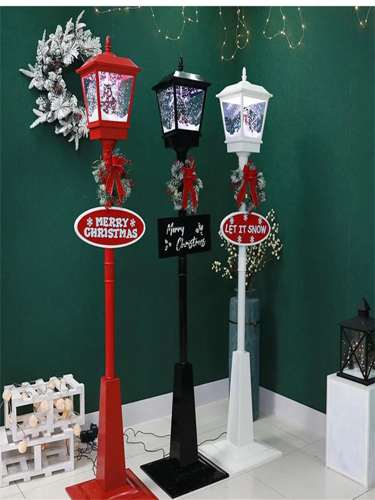 Christmas Music Snow Street Lights