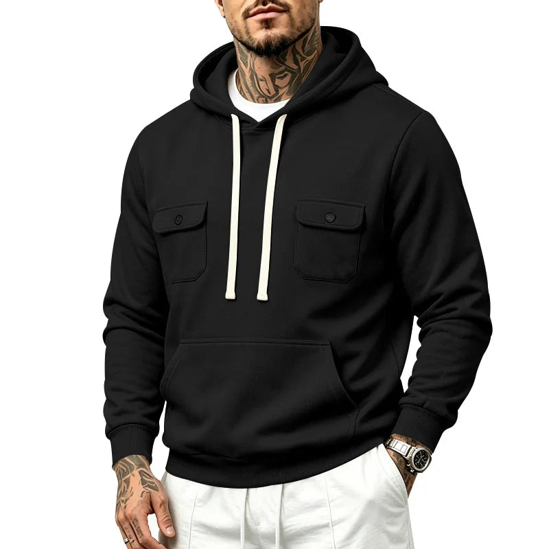 Drawstring Pullover Fleece Hoodie