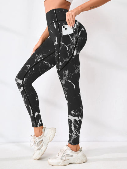 Printed Pocket Tummy-Control Pants