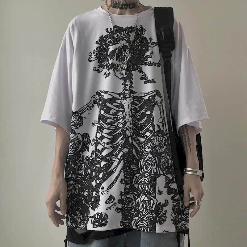 Gothic Skull Cotton T-Shirt