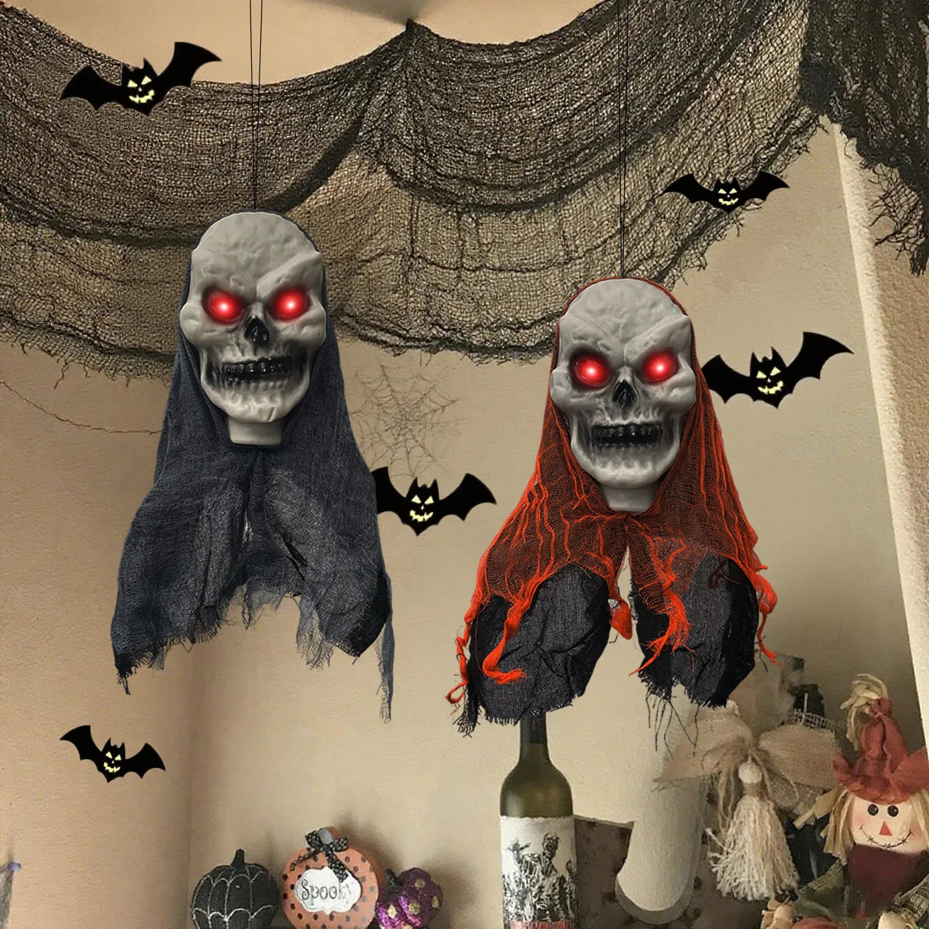 Hanging Skull Ghost Ornaments