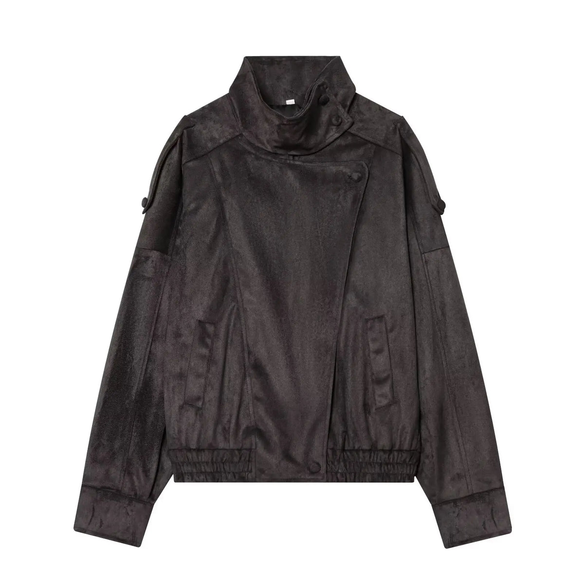 Pebble Faux Leather Moto Jacket