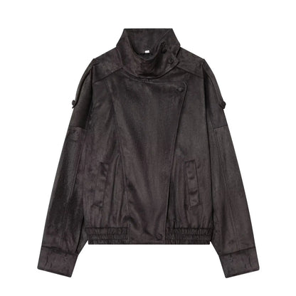 Pebble Faux Leather Moto Jacket