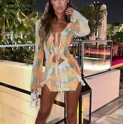 Long Sleeve Mini Club Dress
