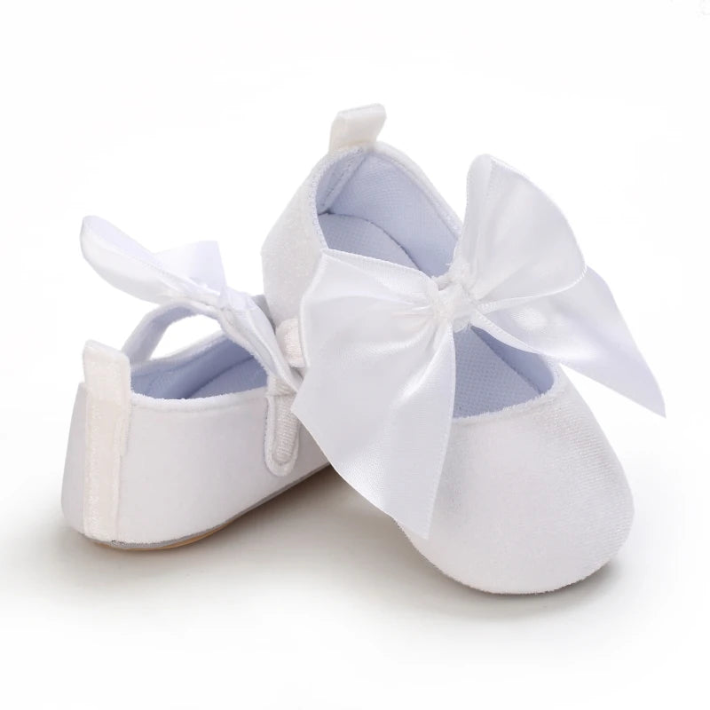 Flannelette Bow Baby Flats