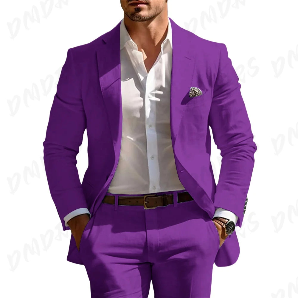 Summer Wedding Formal Solid Suit