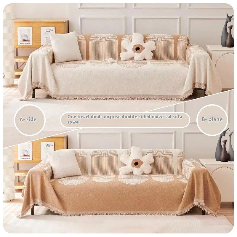 Chenille Tassel Sofa Cover