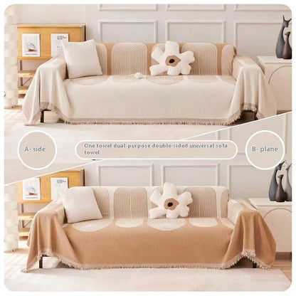 Chenille Tassel Sofa Cover